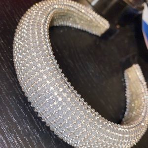 Beaded Headband-Silver